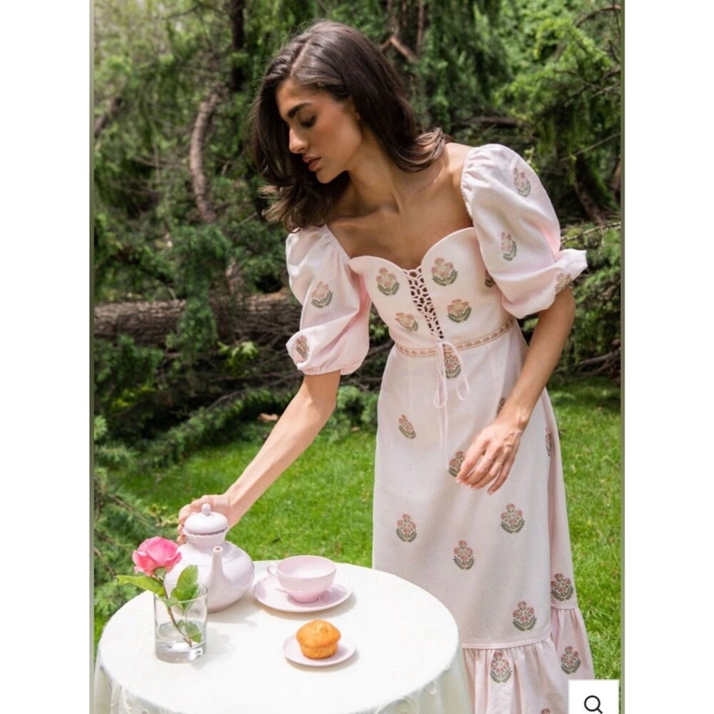 Mitra Maxi Dress - Pink & Pink by Rosewater House XS NWT